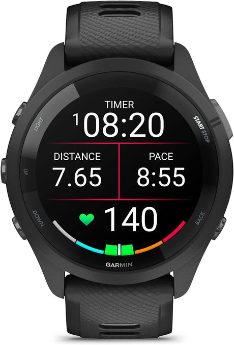 Garmin Forerunner 265 46mm Wrist Heart Rate GPS Fitness Smartwatch - Black