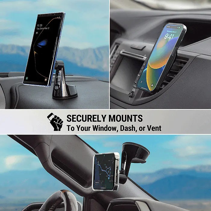 MagicMount Pro MS 3-in-1 Magnetic Phone Mount Holder for Window/Dash/Vent
