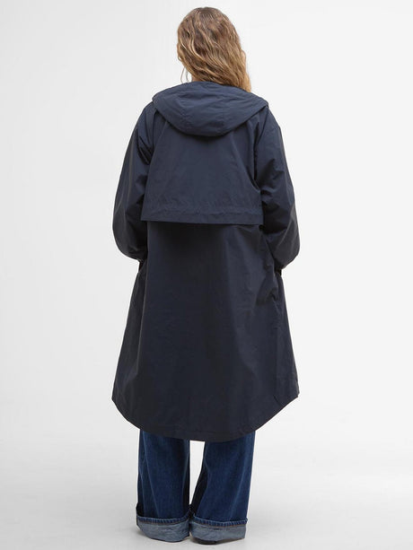 Barbour Naboo Women's Knee Length Showerproof Jacket - Dark Navy - UK 10