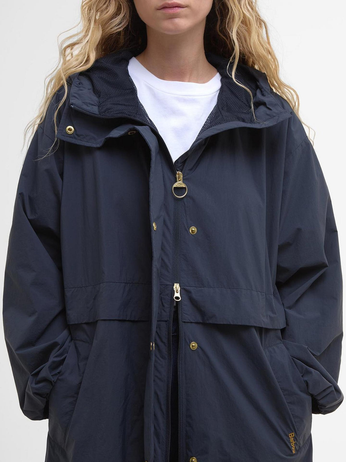 Barbour Naboo Women's Knee Length Showerproof Jacket - Dark Navy - UK 10