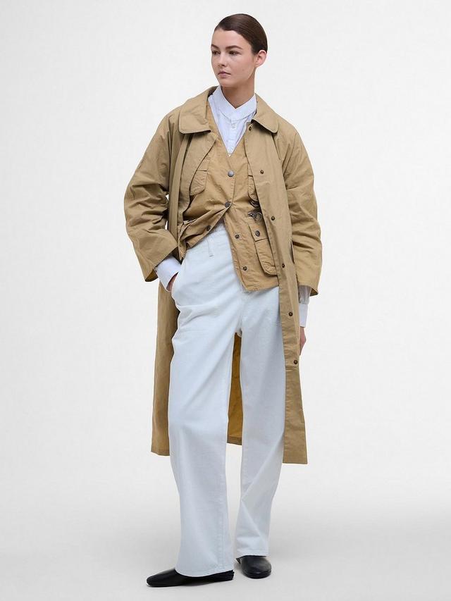 Barbour The Edit by Alexa Lizzy Womens Showerproof Car Coat Beige - Size 10