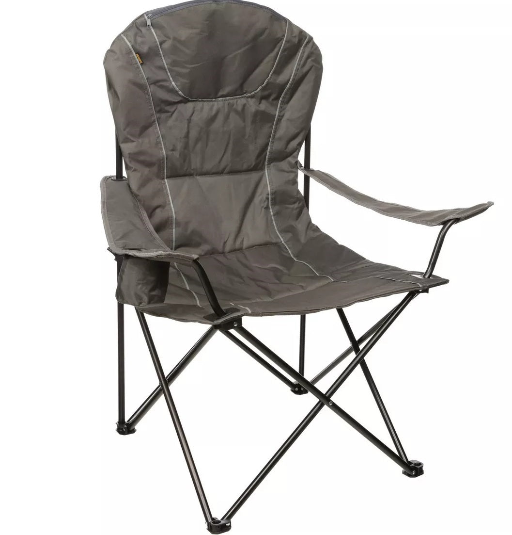 Halfords Premium Camping Lightweight Folding Chair with Cup Holder - Black