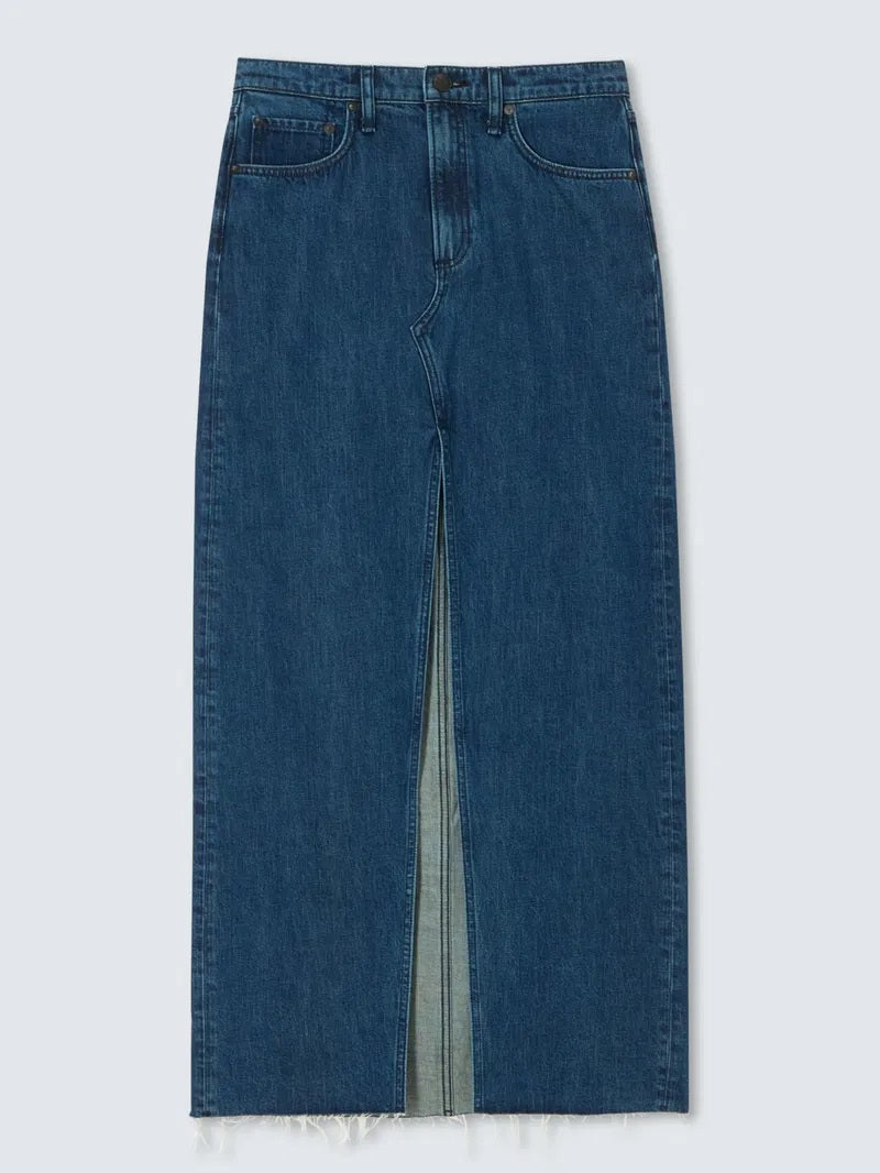 Rag & Bone Avery Featherweight High-Rise Denim Maxi Skirt - Ari - Size 31