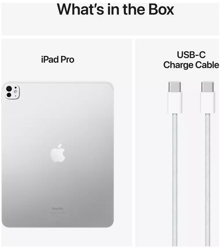 Apple 2024 Apple iPad Pro M4 iPadOS Wi-Fi 16GB RAM 1TB 13" Tablet - Silver