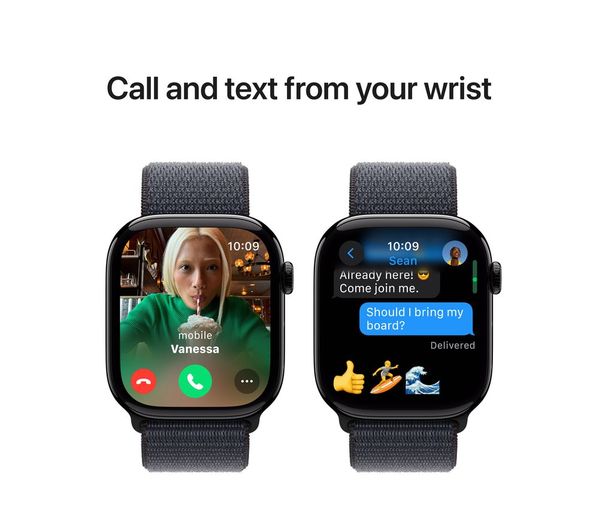 Apple Watch Series 10 GPS 46mm One Size Smartwatch - Jet Black Sport Loop