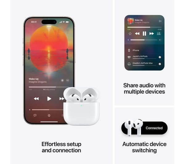 Apple AirPods 4 In-Ear Wireless Bluetooth Earbuds with Charging Case - White