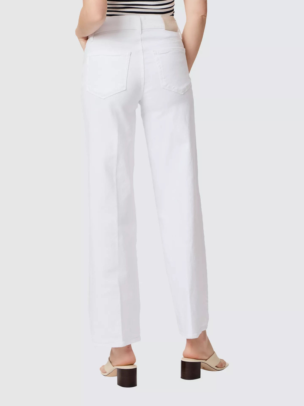 PAIGE Women's Sasha High Waist Wide Leg Jeans - White - Size 32/UK 14-16