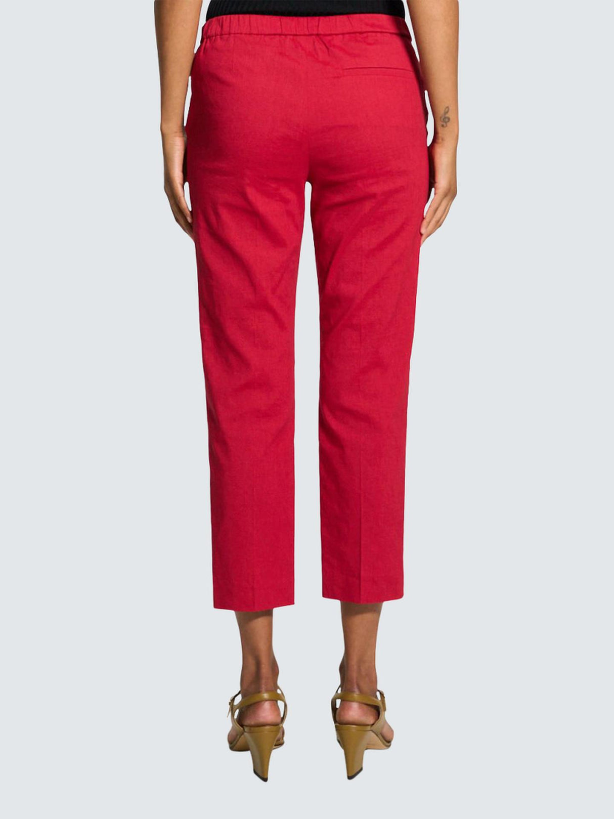 Theory Treeca Womens Wool Rich Low Rise Tailored Trousers Bright Red Size 8