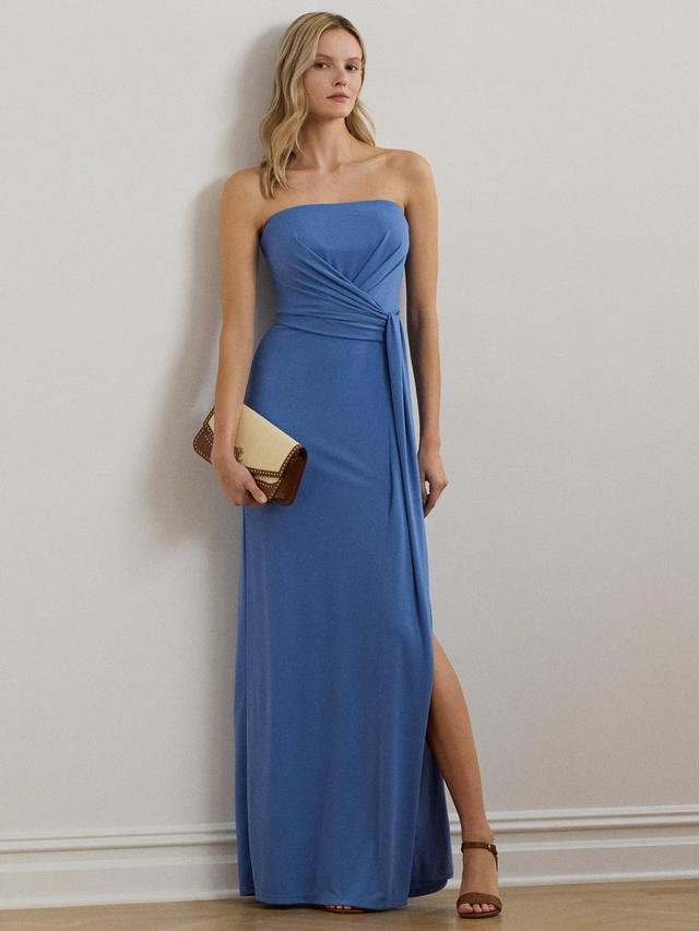 Ralph Lauren Estila Bandeau Neck Sleeveless Maxi Dress - Soft Lazuli - UK 12
