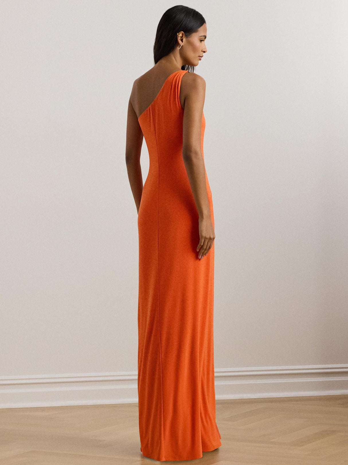 Ralph Lauren Belina Asymmetric One Shoulder Maxi Dress - Orange - UK10
