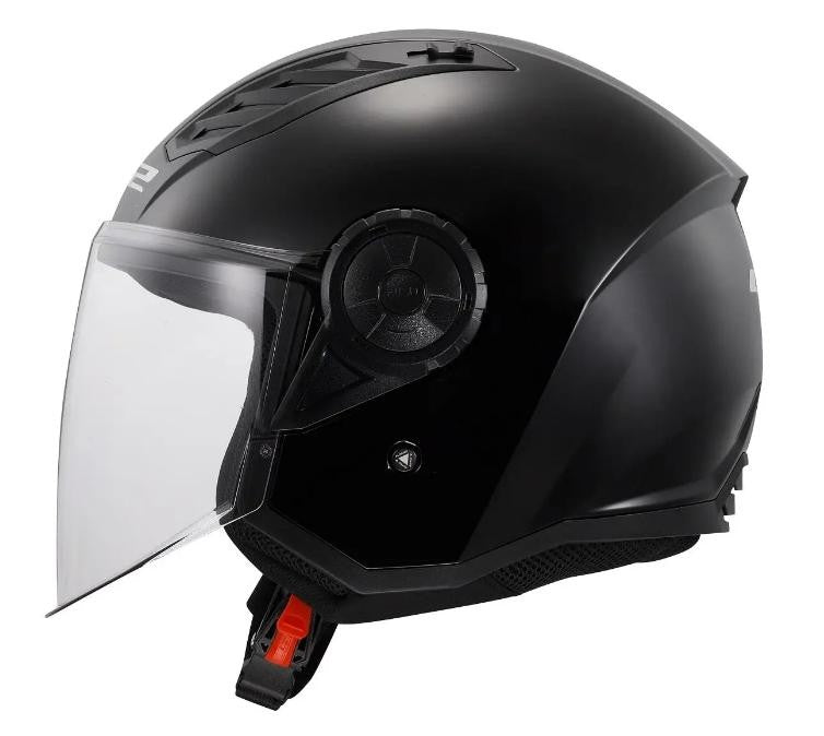 LS2 OF616 Airflow II Urban Downtown Motorcycle Helmet - Gloss Black - Medium