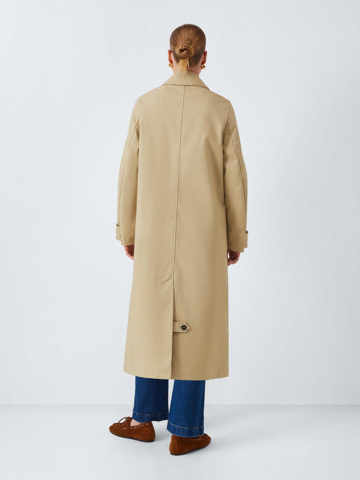 John Lewis Womens Regular Fit Shower Resistant Cotton Mac Natural - Size 18