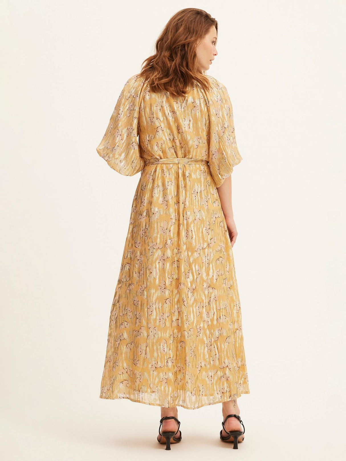 SUMMERY Women's Copenhagen V-Neck Noor Button Midi Dress - Cornsilk - XL