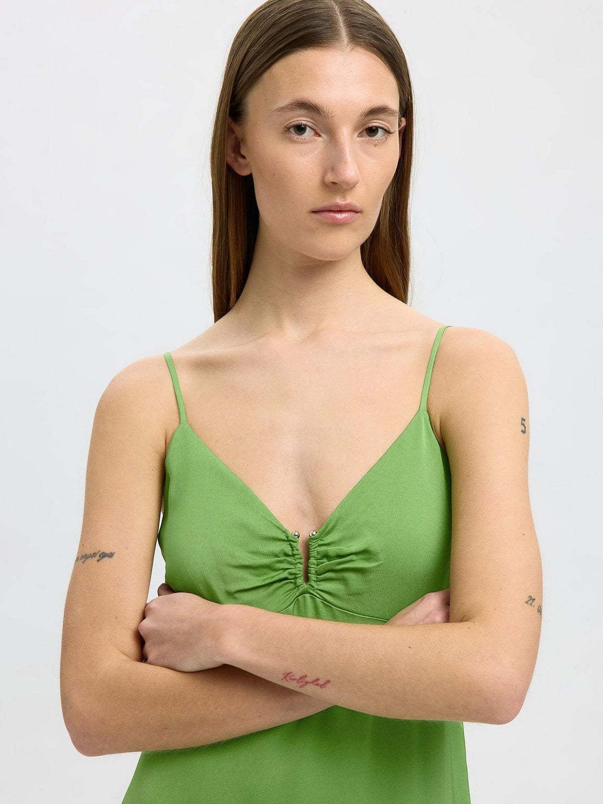 Selected Laurina Strappy A-Line Maxi Dress - Spindle Tree - Size 38 / M