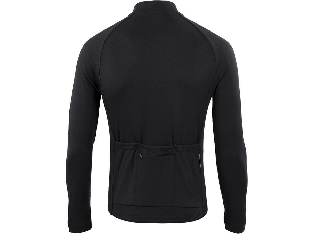 Boardman Mens Long Sleeve Cycling Full Zip Jersey with Pockets - XXL - Black