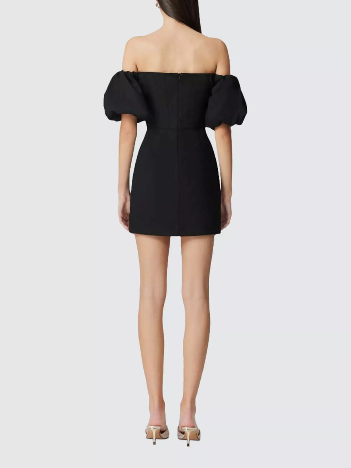 Elliatt Women's Gia Off Shoulder Puffball Bodycon Mini Dress - Black - Small