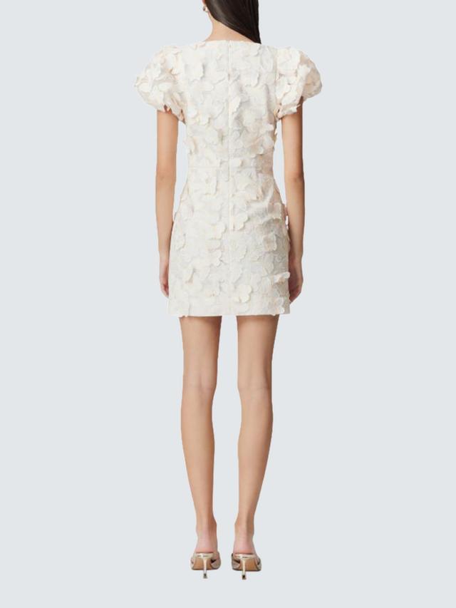 Elliatt Scarlett 3D Butterfly Mini Womens V-Neck Sheath Dress White - Small