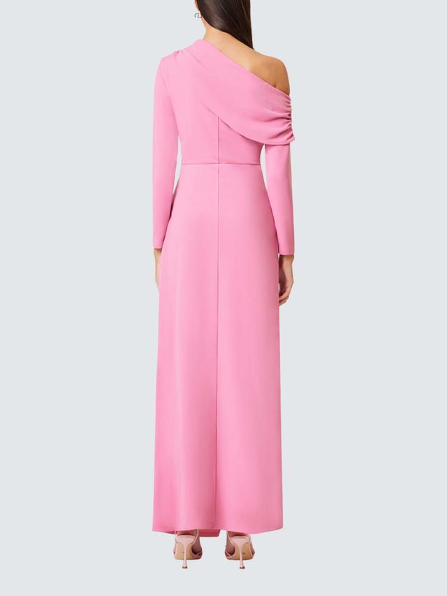 Elliatt Jamie Asymmetric Long Sleeve Womens Polyester Maxi Dress - Pink - S