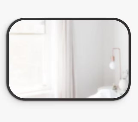 Umbra Hub Rectangular Hallway/Bathroom Black Decorative Wall Mirror 92x61cm