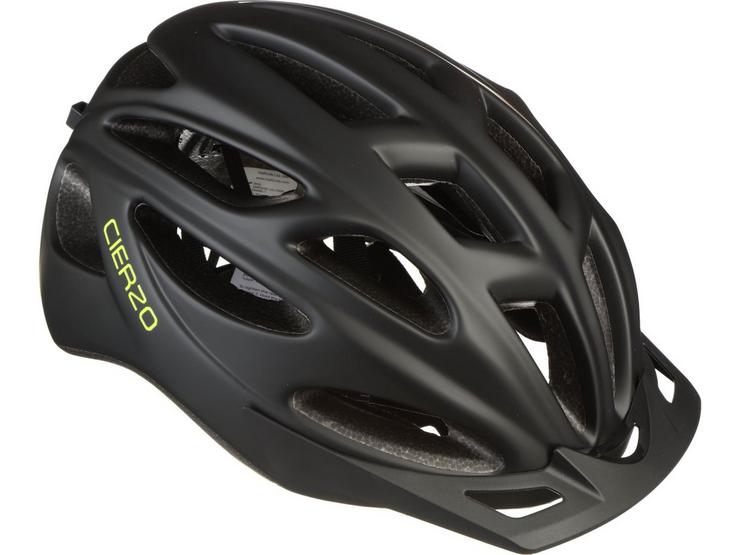 Halfords Junior Cierzo Cycle Helmet with Adjustable Straps 52-58cm - Black