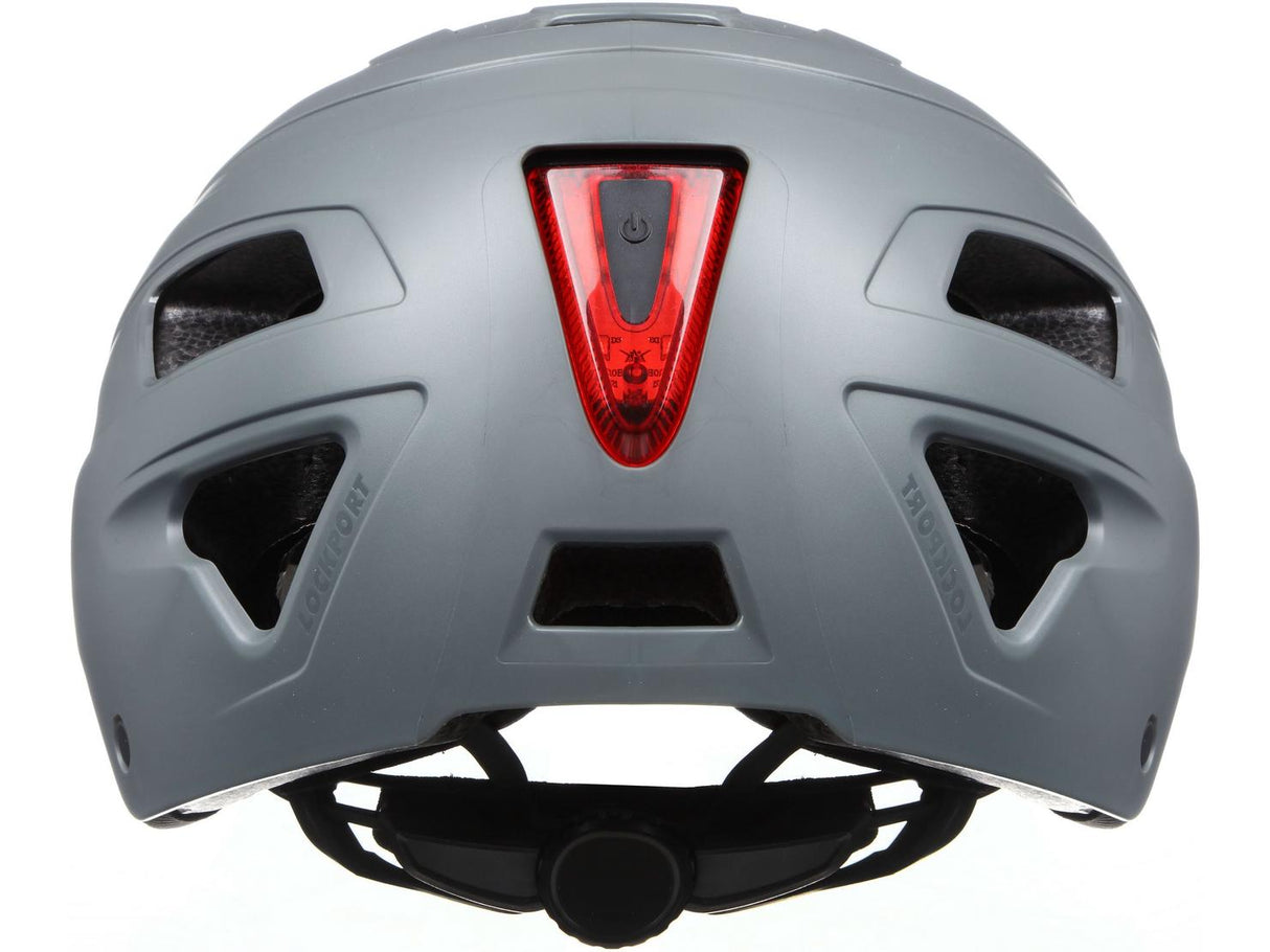 Halfords Unisex Integrated Rear Light Urban Cycle Helmet Grey 55-58cm Medium