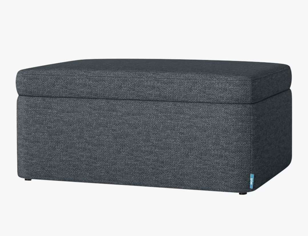 Swyft Model 02 Storage Ottoman Footstool 39 x 60 x 92cm - Linen Marine Blue