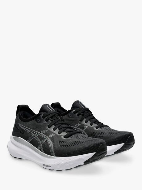 Asics Women's Gel Kayano Lace-Up Sports Trainers Black/Pure Silver - Size 4