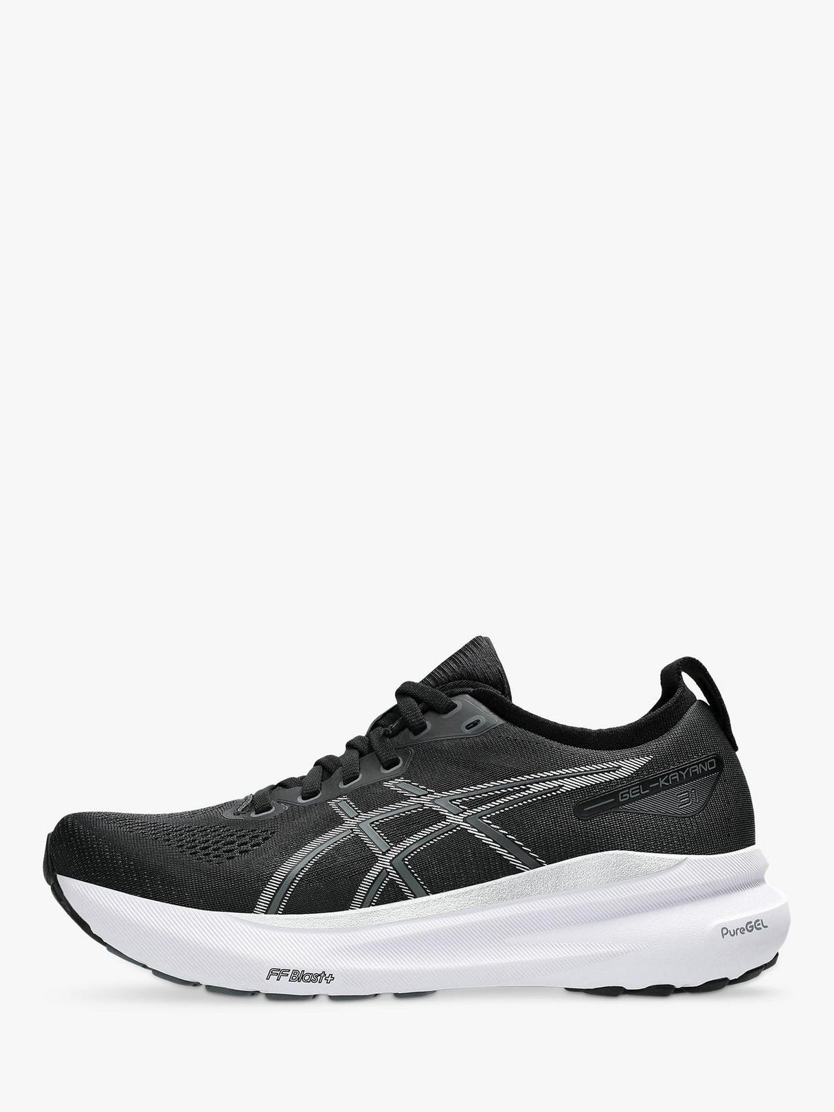 Asics Women's Gel Kayano Lace-Up Sports Trainers Black/Pure Silver - Size 4