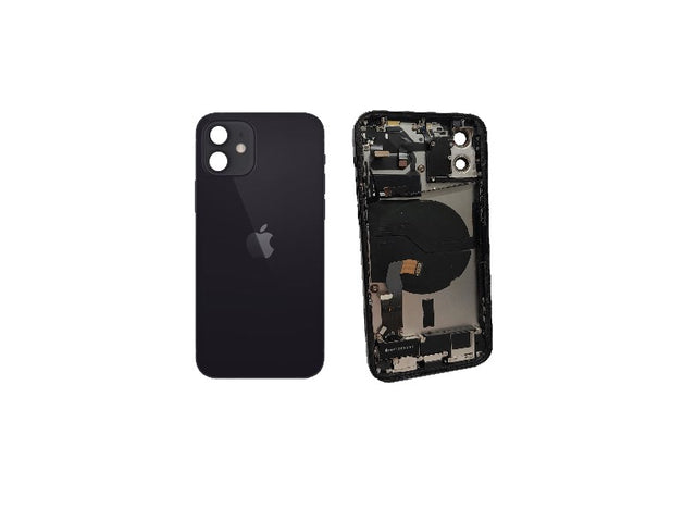 Apple iPhone 12 Genuine Glass Back Housing/Frame 100% Original Parts - Black - Kazoop