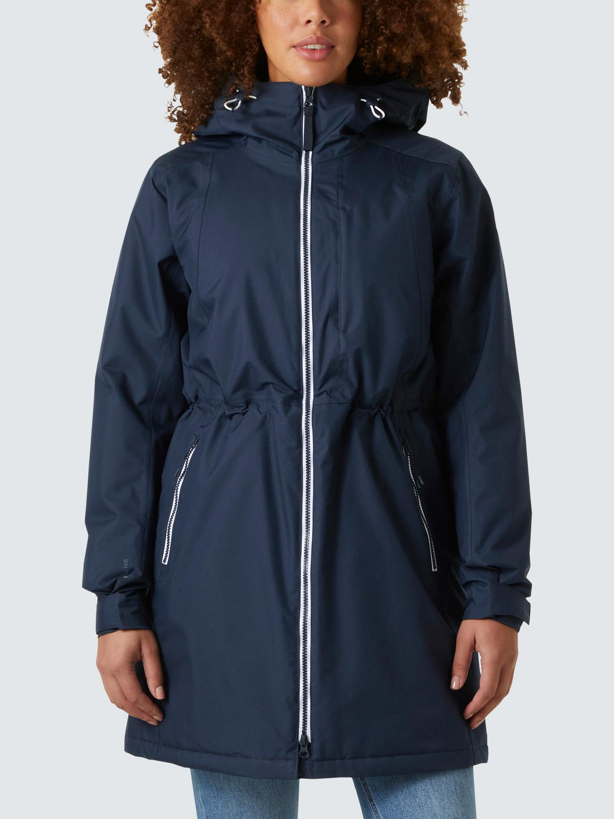 Helly Hansen Westport Womens Polyester Insulated Hooded Coat Navy Size Large