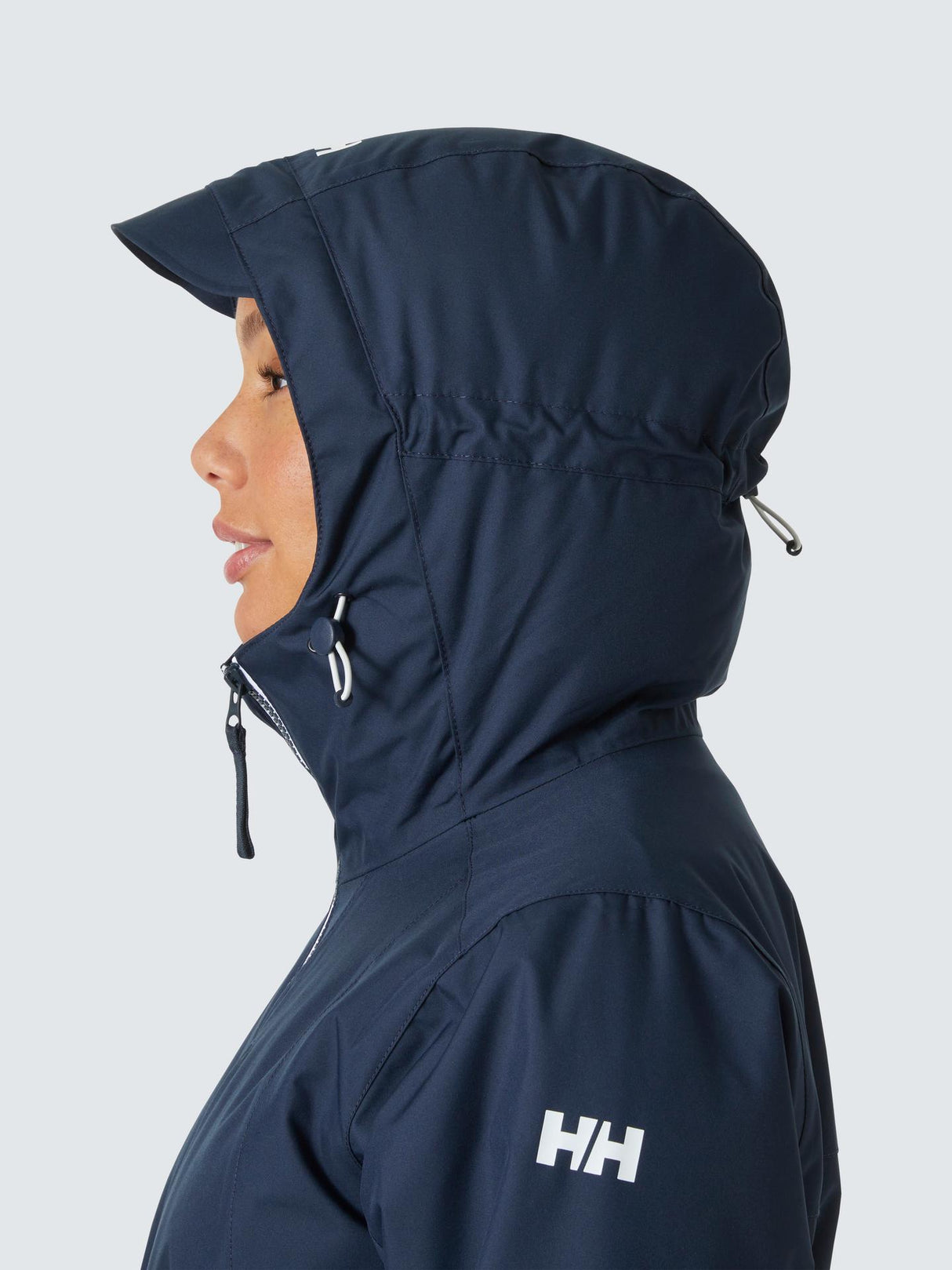 Helly Hansen Westport Womens Polyester Insulated Hooded Coat Navy Size Large