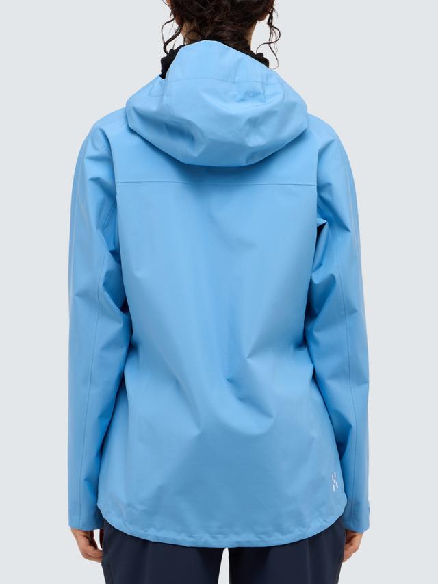 Haglöfs Women's Polyester Front Proof Zip-Neck Hooded Jacket Sky Blue Size S