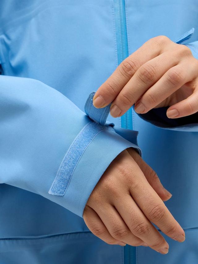 Haglöfs Women's Polyester Front Proof Zip-Neck Hooded Jacket Sky Blue Size S