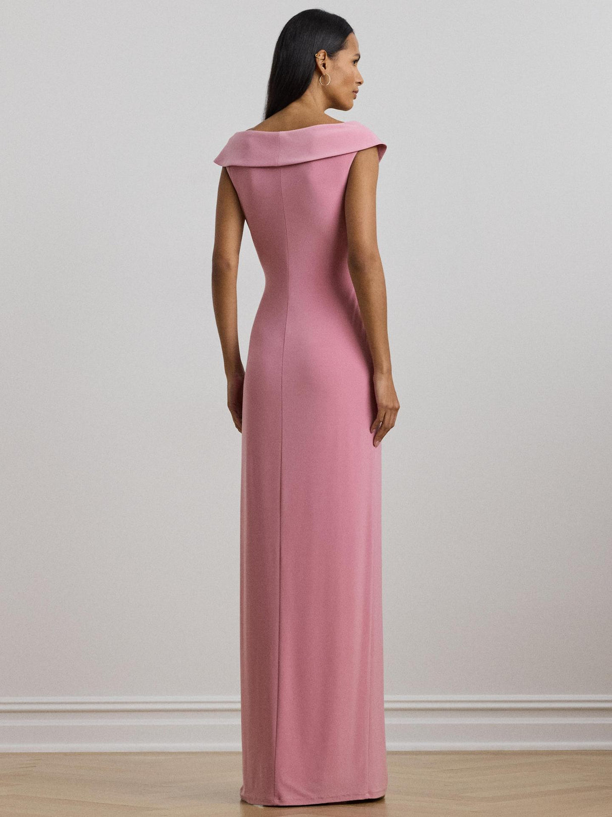 Ralph Lauren Leonidas Twist Jersey Womens Column Dress Rose Mauve - Size 12