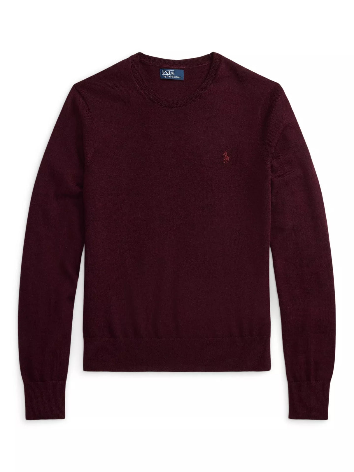 Ralph Lauren Women's Crew Neck Loose Fit Pure Wool Jumper - Burgundy - XL