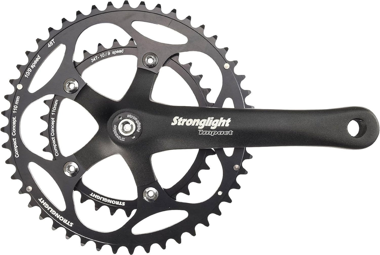 Stronglight Impact Compact Crankset 170mm 34/48T 9/10 Speed Black 110mm BCD