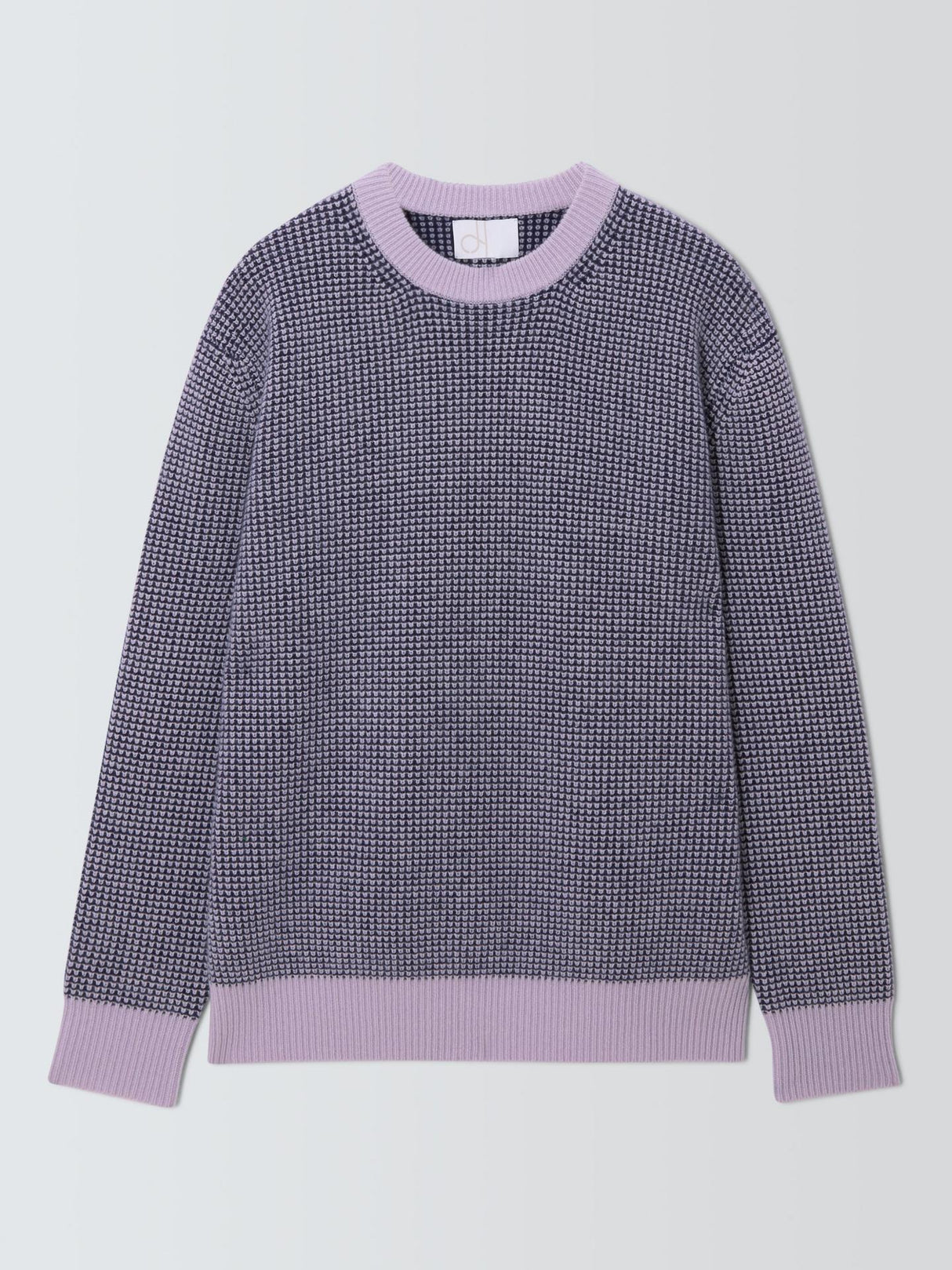 John Lewis Mens Cashmere Crew Neck Waffle Texture Jumper - Lilac - Size S