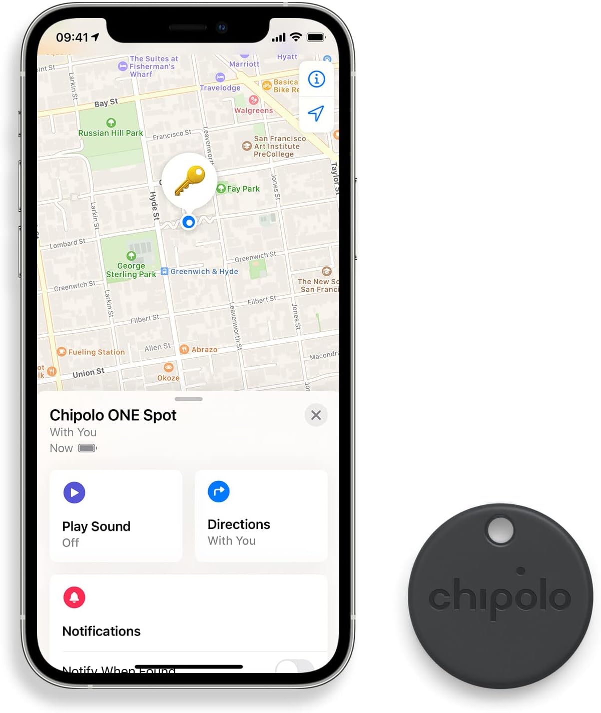 Chipolo ONE Spot with Apple Find My Network Item Finder Location Tracker