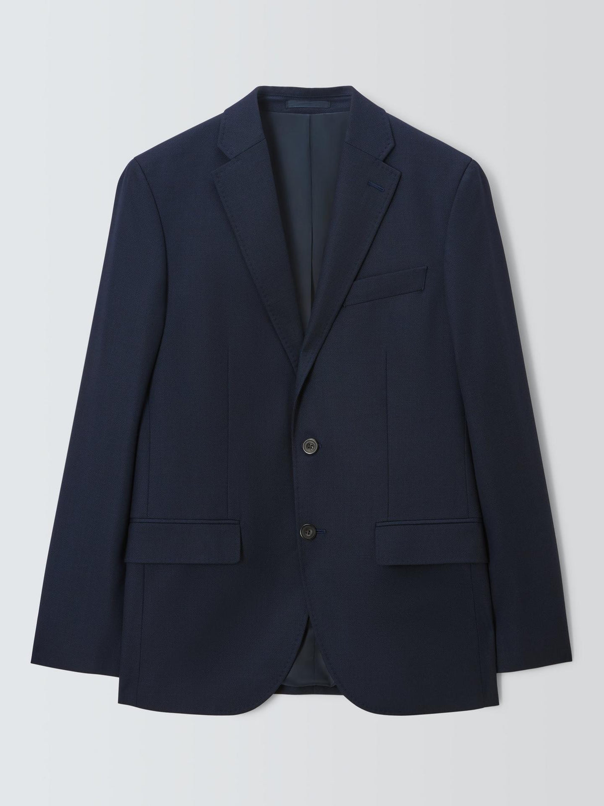 John Lewis Super 100's Birdseye Wool Regular Suit Blazer Navy - Size 40R