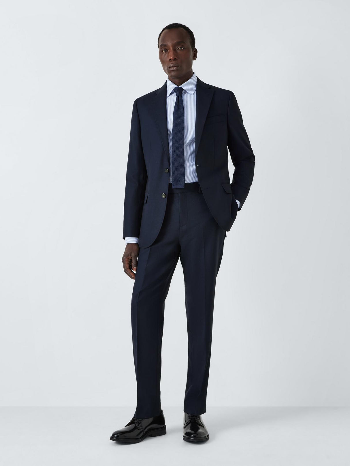 John Lewis Super 100's Birdseye Wool Men's Regular Suit Blazer - 44R - Navy