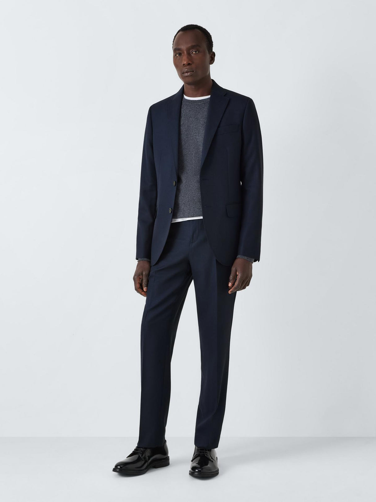 John Lewis Super 100's Birdseye Wool Men's Regular Suit Blazer - 44R - Navy