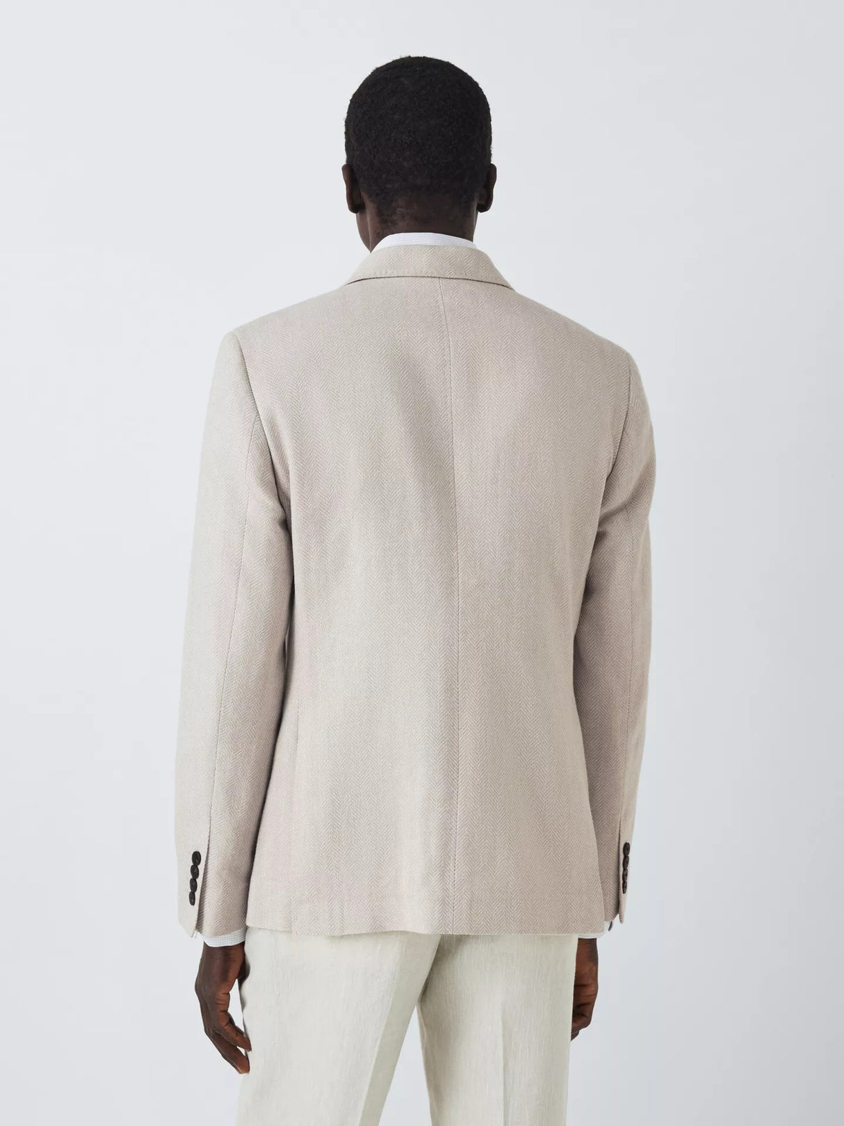 John Lewis Men's Stoford Herringbone Regular Fit Blazer - Natural - 42R