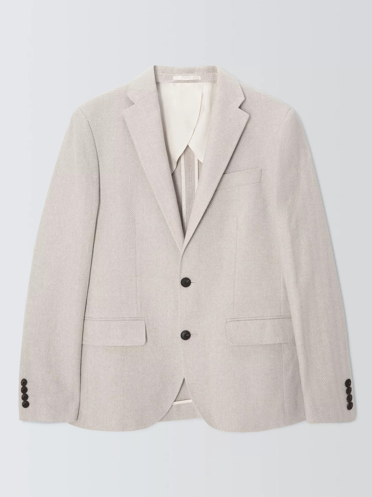 John Lewis Men's Stoford Herringbone Regular Fit Blazer - Natural - 42R