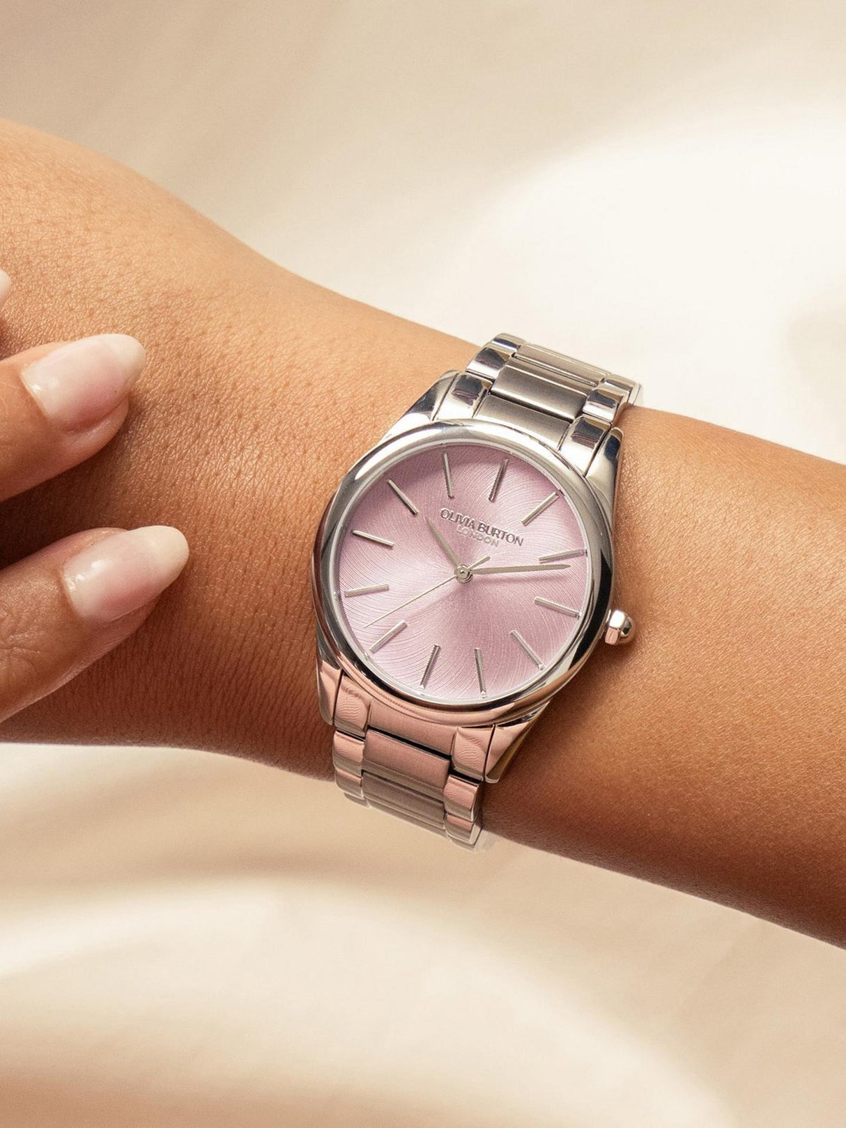 Olivia Burton Womens Intensity Crush Swirl Bracelet 34mm Watch Purple/Silver