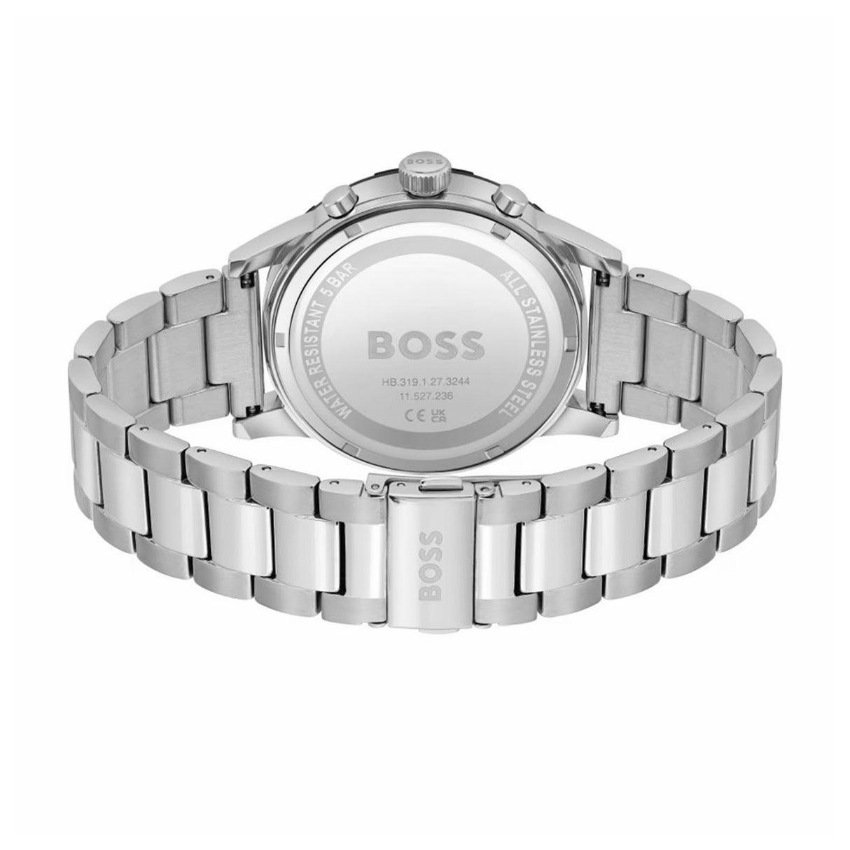 HUGO BOSS Solgrade Chronograph 44mm Solar Powered Black Dial Bracelet Watch