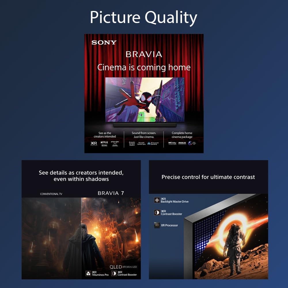 Sony Bravia 7 K55XR70 QLED Mini LED XR HDR 4K Ultra HD 55'' Smart Google TV
