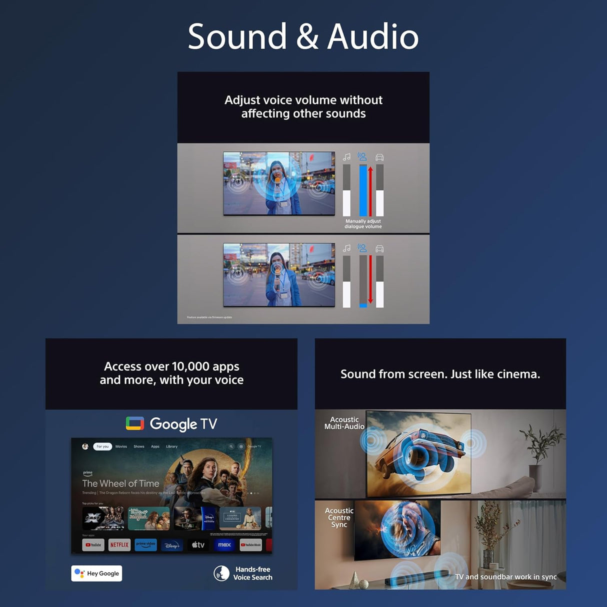 Sony Bravia 7 K55XR70 QLED Mini LED XR HDR 4K Ultra HD 55'' Smart Google TV