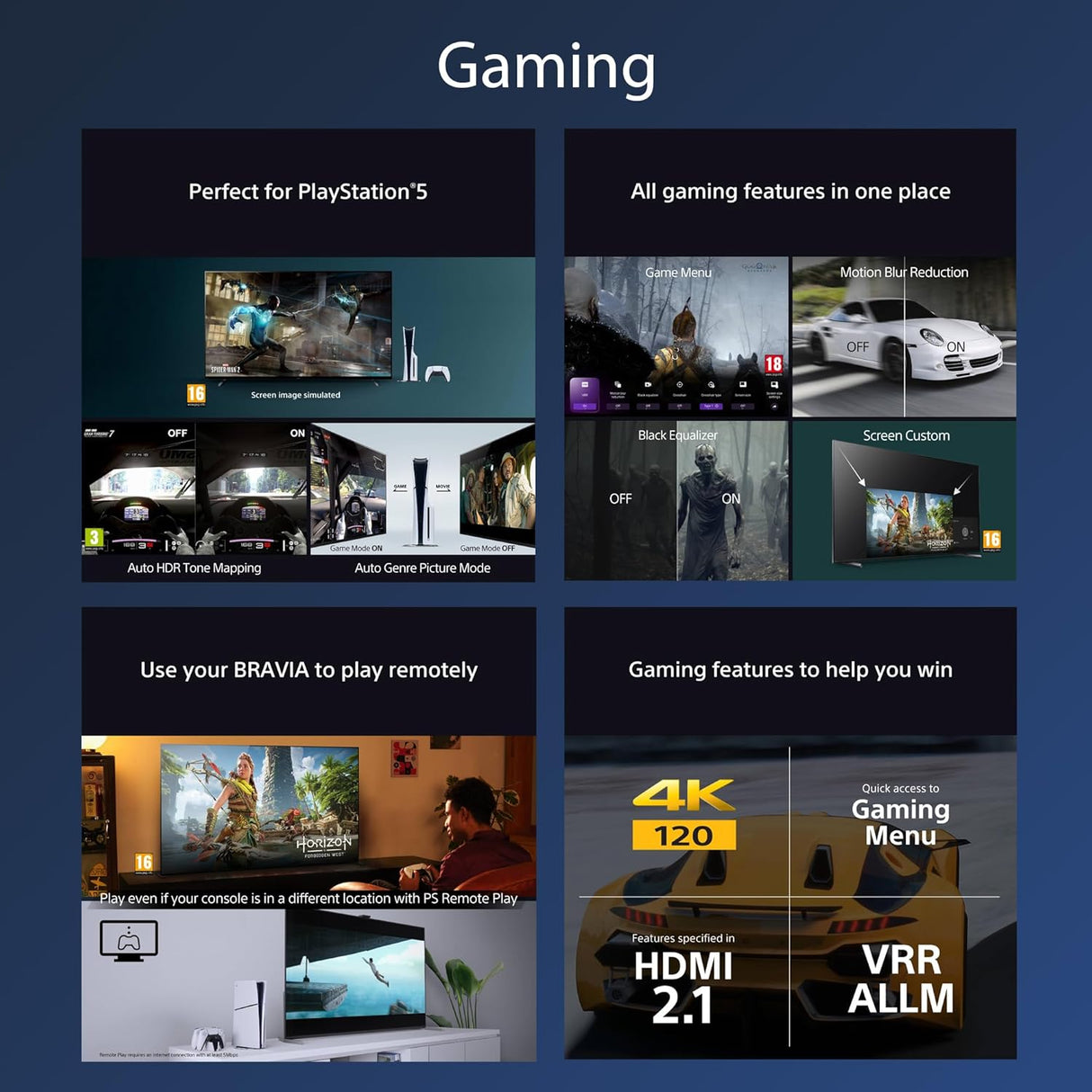 Sony Bravia 7 K55XR70 QLED Mini LED XR HDR 4K Ultra HD 55'' Smart Google TV