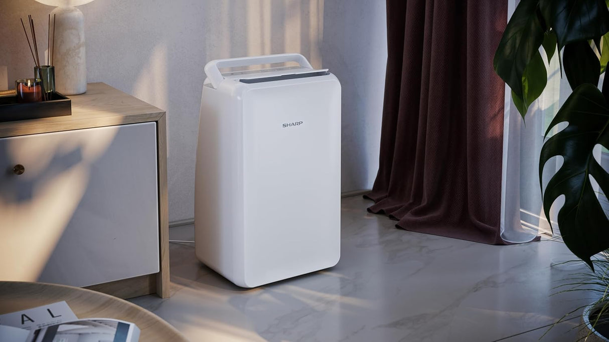 SHARP UD-T10AU-W 10L LED Display Portable Compact Dehumidifier - White