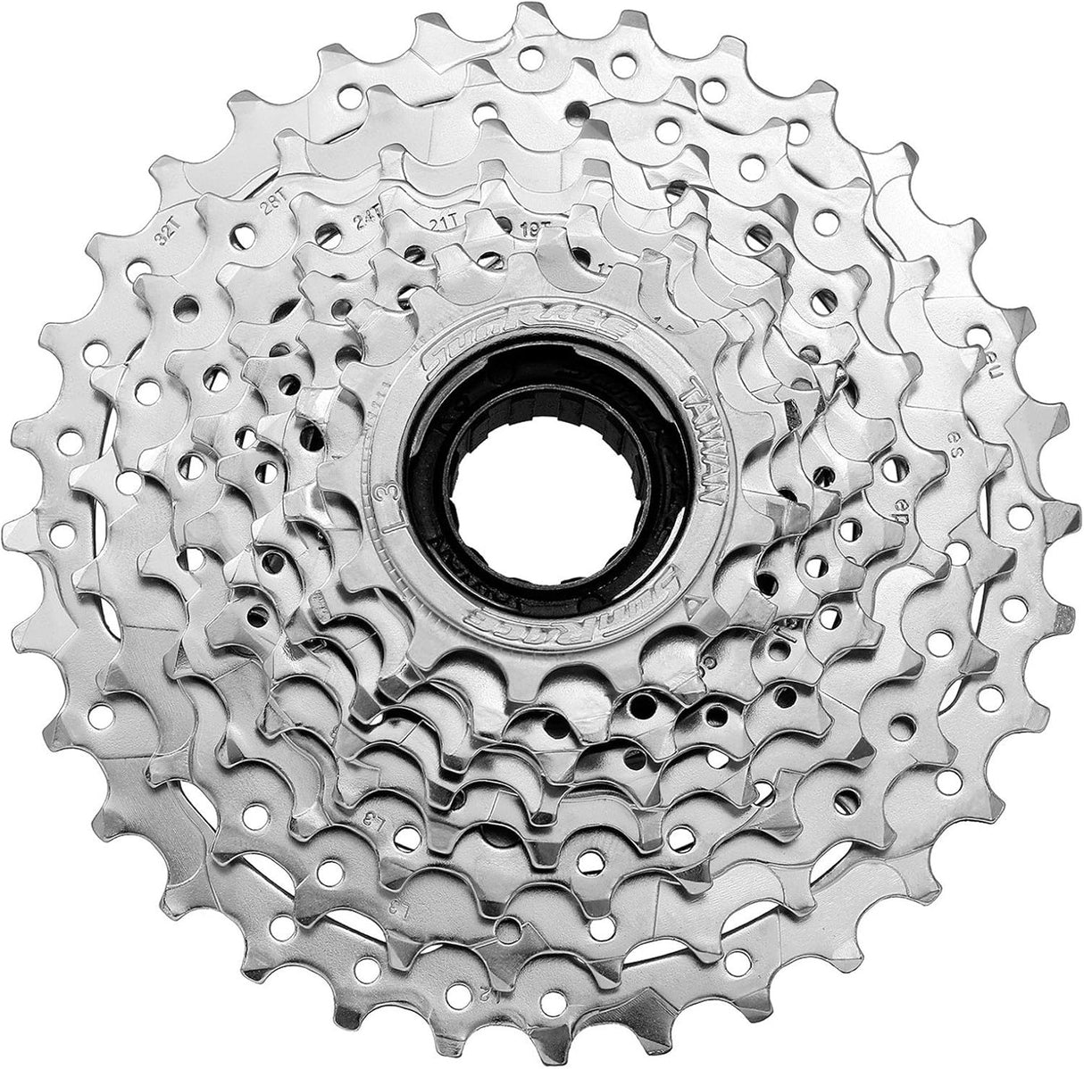 SunRace MFE60 8 Speed Chrome Plated Bicycle E-Bike Freewheel 13-32T - Silver